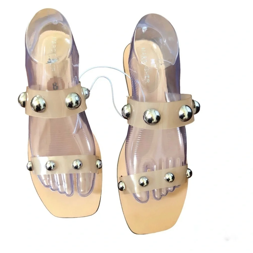 Marc Fisher Bauble Frosted strap slip on sandals 8